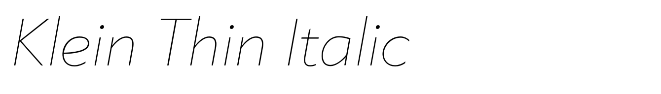 Klein Thin Italic